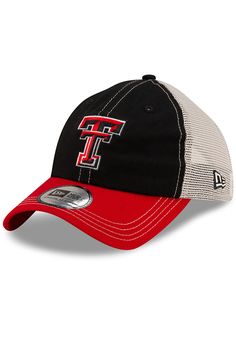 This Texas Tech Red Raiders Black Adjustable Hat features a front embroidered team logo on an unstructured crown with matching visor and contrast soft meshback. New Era Casual Classic Meshback, Front embroidered team logo, 6-panel design with eyelets, Soft contrast meshback, Adjustable Closure, Cotton & polyester blend material, Curved Bill, Low Crown, Unstructured, Imported Black Summer Sports Hats, Black Collegiate Hats For Baseball Season, Black Trucker Hat With Curved Bill For Game Day, Black Trucker Hat For Fan Gear, Curved Bill Black Hat For Spring, Black Curved Bill Hat For Spring, Sporty Black Spring Hat, Collegiate Black Cap, Black Collegiate Cap