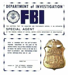 an identification card for the department of investigating