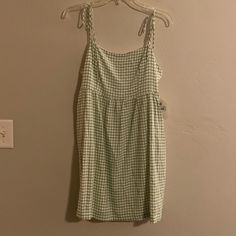 Soft Shoulder Tie Dress, Light Green Plaid Nwt Shoulder Tie Dress, Green Plaid Dress, Plaid Dress, Tie Dress, Green Plaid, Spring Dresses, Light Green, Colorful Dresses, Womens Sizes