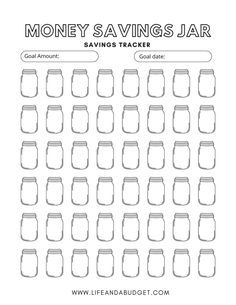 printable money saving jar savings tracker