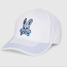 Nwt Psycho Bunny Mens Wardell Baseball Cap Details: The Wardell Baseball Cap Is Finished With A Printed Free Hand Style Psycho Bunny Logo On The Front, With Contrast Stitching Across The Brim. Adjustable Strap Bunny Cap, Bunny Man, Bunny Logo, Black Baseball Cap, Strapback Hats, Embroidered Baseball Caps, Blue Logo, Cotton Logo, Contrast Stitch