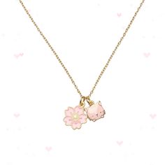 Every purchase comes with cute stickers + a handwritten thank you note <3 Size: necklace chain is 18 inches -- if you'd like the necklace shorter or longer please let me know after purchase! Pink Kitty, Japanese Sakura, Lover Jewelry, Sakura Flower, Sakura Cherry Blossom, Cat Charm, Cat Necklace, Flower Charm, Thank You Notes