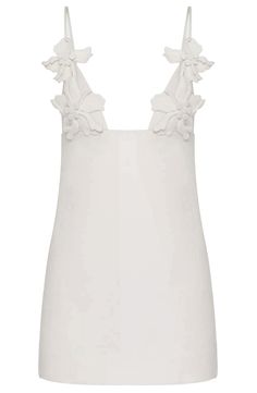 Floral Bustier A Line Dress White DESIGN: Color: White V-neck Sleeveless Floral detail A-line design Concealed zipper at back Gentle Dry Clean Only Length: Mini MATERIAL: Polyester + Cotton High quality durable fabric. Delicate sewing and hemming by durable needle lockstitch machine. YKK zipper (known as the most durable and reliable zippers manufactured today). To maintain the beauty of your garment, please follow the care instructions on the attached label. Color may vary due to lighting on im Short White Lace Dress, White Hoco Dress, White Casual Dresses, White Grad Dress, Mini Formal Dress, Wedding Event Dresses, Camille Dress, Semi Dresses, Cute Formal Dresses