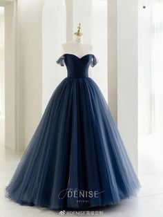 Acotar Fashion, Prom Dress Off The Shoulder, Royalty Dress, Prom Dresses Off The Shoulder, Navy Prom Dresses, A Line Prom Dress, Marine Uniform, Blue Dress Formal, Formal Evening Dress