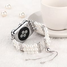 Apple watch bands women Fashion pearl bracelet cuff Strap for 38mm 40m – www.Nuroco.com Pink Apple Watch Band, Apple Watch Bands Rose Gold, Black Apple Watch Band, Apple Watch Wristbands, Apple Watch Bands Fashion, Apple Watch Bands Women, Handmade Watch, New Apple Watch, Apple Watch Models