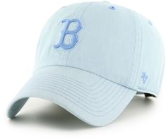 a baseball cap with the letter b embroidered on it