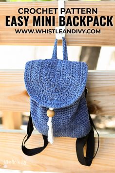 crochet pattern easy mini backpack with tassels on the front and back