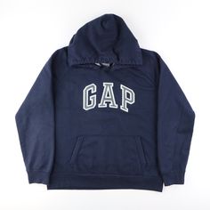 90s Hoodie, Hoodies Men, Extra Large, Gap, Navy, Collar