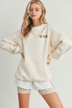 Smiley Face Sweatshirt Making Sweatshirts, Smiley Face Sweater, Elegant Sweatshirt, Smiley Face Sweatshirt, Kimono Sweater, Embroidered Sweatshirt, Embroidered Sweatshirts, Pullover Sweatshirts, Smiley Face