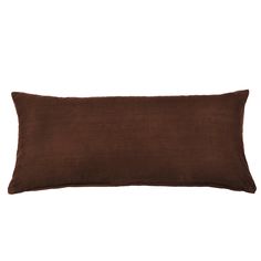 a brown pillow on a white background