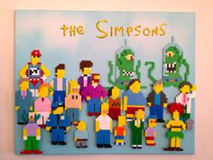 a group of people made out of legos with the words, the simpsons on it