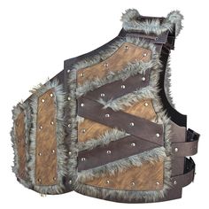 PRICES MAY VARY. COOL DESIGN- Special vintage design, stunning look with buckle closure, front and back two piece design connected by shoulder pieces to increase overall solidity and faux fur around the edges add a touch of wild beauty to this breastplate. QUALITY MATERIAL- Handcrafted with the atmosphere of the times, Faux Leather and Artificial Fur but has the feel of genuine leather, cheaper and more protective than genuine leather. We love animals and all the living kinds! ADJUSTABLE- One si Fur Shoulder Armor, Leather Chest Armor, Viking Armour, Armor Medieval, Chest Armor, Viking Armor, Costume Armour, Viking Costume, Shoulder Armor