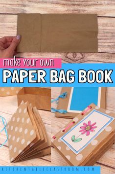 make your own paper bag book with pictures and instructions to make it in the shape of a flower