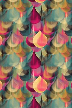 an abstract pattern with many different colors and shapes