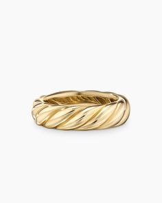 David Yurman | Sculpted Cable Band Ring in 18K Yellow Gold, 6mm David Ring, Infinity Band Ring, David Yurman Ring, Infinity Band, Women's Rings, Yellow Gold Jewelry, Jewelry Lookbook, Rare Gemstones, Yellow Gold Ring