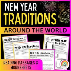 new year's celebrations around the world reading passages and worksheets with text