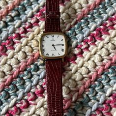 There Is Some Wear On The Aftermarket Strap. Otherwise This Is A Great Early 90’s Classic Luxury Watch. Gold Watch Women, Vintage Gold Watch, 90s Women, Watch Women, Luxury Watch, Gold Watch, Vintage Gold, Accessories Watches, Womens Sizes