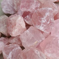 "**Please use the drop down menu to choose the amount of crystal chunks you will receive.  Leave us a note at checkout if you have general requests** Approximate Dimensions: 1\"-2\"  25-50 mm (approximately) ~*Conversions*~  1 inch = 25.4 mm 1 pound = 453.6 grams Rose Quartz is said to be the stone of unconditional love and infinite peace.  It is best used for the heart and heart chakra, and brings deep inner healing and self-love.  These rough crystal chunks are perfect for pocket stones, art p Rose Quartz Crystal Aesthetic, Pink And Silver Aesthetic, Pink Crystal Aesthetic, Rose Quartz Aesthetic, Crystal Photos, Lady Aphrodite, Crystals Rose Quartz, Rough Rose Quartz, Rose Quartz Healing