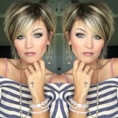 Makeup Ideas For Prom, Beautiful Makeup Ideas, Trending Hairstyles, Short Hair With Bangs, Short Hair With Layers, Short Bob Hairstyles, Short Hair Cuts For Women, Hair Today, Great Hair