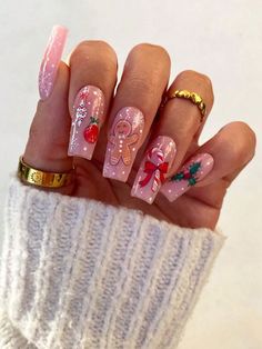 Multicolor  Collar    Color Nails Embellished   Beauty Tools Xmas Nail Art, Ballet Nails, Nail Swag, Stick On Nails, Christmas Nail Art