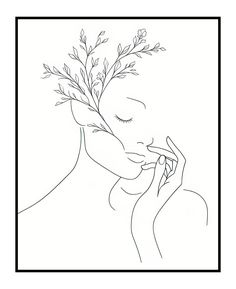 a line drawing of a woman holding a flower in her hand and kissing the man's face