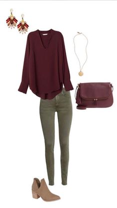 Easy Everyday Outfits, Green Pants Outfit, Outfits For Women Over 50, Casual Trendy Outfits, Look Boho Chic, Stylish Outfits For Women Over 50, Fall Winter Fashion, Fall Pants, Mode Casual