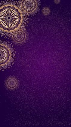 an abstract purple background with gold circles