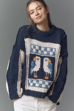 Pilcro Chunky Crew-Neck Sweater | Anthropologie