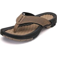 Manmade Sole Platform Measures Approximately 1.25" Strap: Soft Athletic Sports Water Sandals Profile Gives You The Comfort To Walk All Day Without Rub. Orthopedic Insole: Thong Sandals For Men Are Must Haves And Reduces Back And Heel Pain. Orthotic Sandals For Women Will Improve Your Gait And Lessen Foot Issues Like Plantar Fasciitis. Non-Slip Sole: Synthetic Rubber Out Sole Provides A Good Skid And Wear Resistance In Flip Flops. Water Resistant: These Vacation Essentials For Men Have A Irregula Non-slip Brown Sport Sandals For Vacation, Brown Non-slip Sport Sandals For Vacation, Slip-on Sandals For Beach Season Outdoor Activities, Brown Non-slip Slides For The Beach, Non-slip Brown Sport Sandals For Beach, Brown Non-slip Sport Sandals For Beach, Outdoor Flip Flops With Textured Footbed And Round Toe, Round Toe Flip Flops With Cushioned Footbed For Outdoor, Brown Non-slip Flip Flops For Vacation