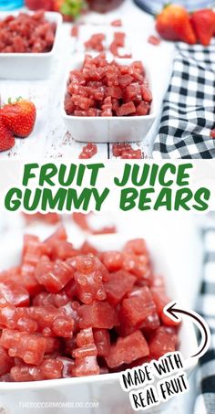 fruit juice gummy bears made with real fruit and ready to be eaten in the freezer