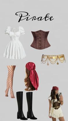 four different types of clothes and accessories are shown in this image with the caption pinafe