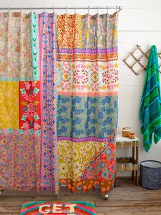 Shower Curtain|Patchwork-view 1 Easy Bathroom Makeover, Cute Shower Curtains, Colorful Shower Curtain, Boho Style Decor, Boho Shower Curtain, Unique Shower Curtain, Deco Boheme, Boho Bathroom, Curtains Living