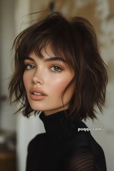 french-bob-hairstyles-111 Edgy Layered Bob With Bangs, Modern French Bob With Bangs, French Bob With Bangs Round Faces, Short Wavy Haircuts With Bangs, French Bob With Fringe, French Bobs, Rockstar Hair