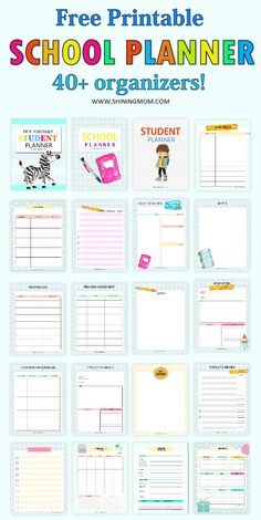 the free printable school planner for students to use in their homeschool classroom