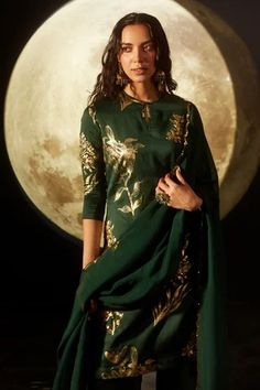 Shop for Dohr India Green Silk Chanderi Kurta Palazzo Set for Women Online at Aza Fashions Festive Green Traditional Wear With Gold Embroidery, Diwali Green Sets With Gold Embroidery, Diwali Gold Embroidered Saree, Green Anarkali Set With Gold Embroidery, Green Anarkali With Gold Embroidery, Unstitched Suit With Gold Embroidery For Designer Wear, Green Traditional Wear With Gold Embroidery For Diwali, Green Sets With Gold Embroidery In Traditional Drape, Festive Green Sets With Gold Embroidery