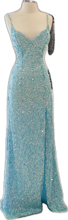 Tiffany Blue Sequin Mermaid Long Formal Dress Prom Dress With Train, Long Formal Dress, Tiffany Blue, Formal Dress, Special Occasion Dresses, Occasion Dresses, Homecoming Dresses, Denver, Homecoming