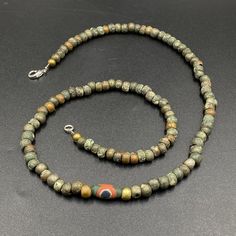 The Beautiful Bronze And One Piece Glass Bead Necklace Probably From Ancient Roman's Time Conditions Are Clearly Shown in The pictures Glass Beads Necklace, Vintage Jewelry Antique, Antique Turquoise, Roman Glass, Jewelry Antique, Amber Beads, Ancient Romans, Old Antiques, Glass Bead Necklace