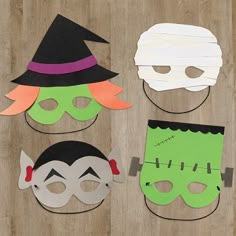 Our DIY Monster Mask Kit comes with pre-cut shapes and templates to make your own Monster Masks!  Eerily easy! Halloween Mask Making, Diy Painted Halloween Masks, Kids Halloween Mask Craft, Hallowee. Masks, Halloween Masks Diy, Halloween Mask Diy, Halloween Mask Ideas, Halloween Mask Craft, Halloween Masks Kids