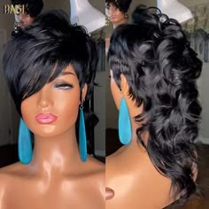 BAISI Side Part Mullet Glueless Wig – BAISI HAIR Mullet Wigs For Black Women, Shaved Side Lace Wig, Older Black Woman Hairstyle, Black Women Mullet Hairstyles, Mohawk Styles, Wig Shop, Mullet Haircut, Braid Wig