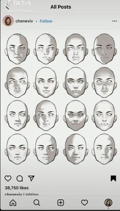 an iphone screen showing the face and head shapes