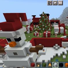 Christmas Minecraft Ideas, Minecraft Christmas Decorations, Minecraft Christmas Tree, Minecraft Create, Easy Minecraft Houses, Minecraft House Tutorials, Minecraft Christmas