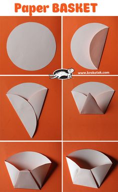 how to make an origami paper basket with pictures and instructions for making it