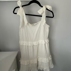 Asos Dress. White Size 4. Never Worn Before. Casual White Mini Dress With Tie Straps, White Sundress With Tie Straps For Daytime, Sleeveless Mini Dress With Tie Back For Daytime, Asos Dress, Asos Dresses, Tie Colors, Dress White, White Dress, Asos