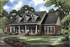 this is an artist's rendering of the country house plans for homes in texas