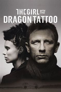 the girl with the dragon tattoo on dvd is shown in black and white, as well as