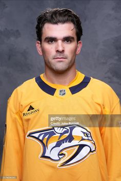 the nashville predators player poses for a portrait in his hockey jersey on march 22, 2013