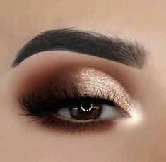 Rose Gold Eye Makeup, Diy Wedding Makeup, Wedding Makeup For Brown Eyes, Prom Makeup Looks, Gold Eyeshadow