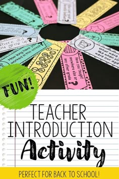 the back to school activity for teachers with text that reads fun teacher's instruction activity