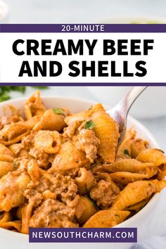 Discover Creamy Beef and Shells, a quick and easy dinner recipe that will become a regular star in your kitchen lineup. Made with simple ingredients and ready in just 20 minutes, it's the perfect solution to those busy weeknight dinner dilemmas. This recipe features a delicious blend of hearty ground beef, creamy cheddar cheese, and satisfying pasta shells all coated in a robust tomato-based sauce. Plus, you'll find variations and substitutions to customize the dish to your liking, from using ground turkey as a leaner meat choice to switching up the cheese for a different flavor twist. Boursin Cheese Recipes Ground Beef, Creamy Beef And Shells, Beef And Shells, Macaroni And Tomatoes, Boursin Cheese Recipes, Tortellini Bake, Sausage Tortellini