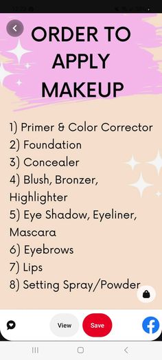 Order To Apply Makeup, Permanente Make-up, Makeup Tips For Older Women, Makeup Order, Beginners Eye Makeup, Simple Makeup Tips, Oh My Goddess, Makeup For Black Skin, Makeup Artist Tips